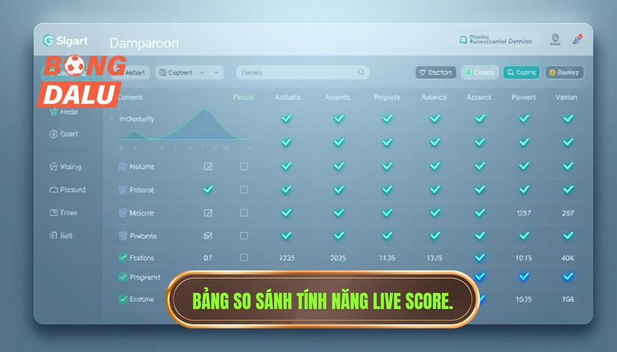 Bảng so sánh các tính năng Live Score phổ biến