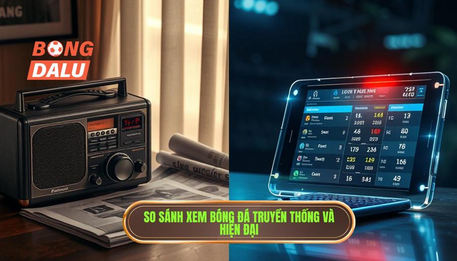 Bảng so sánh phương thức theo dõi kết quả bóng đá truyền thống và hiện đại
